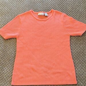 Croft & Barrow Coral Ribbed Tee